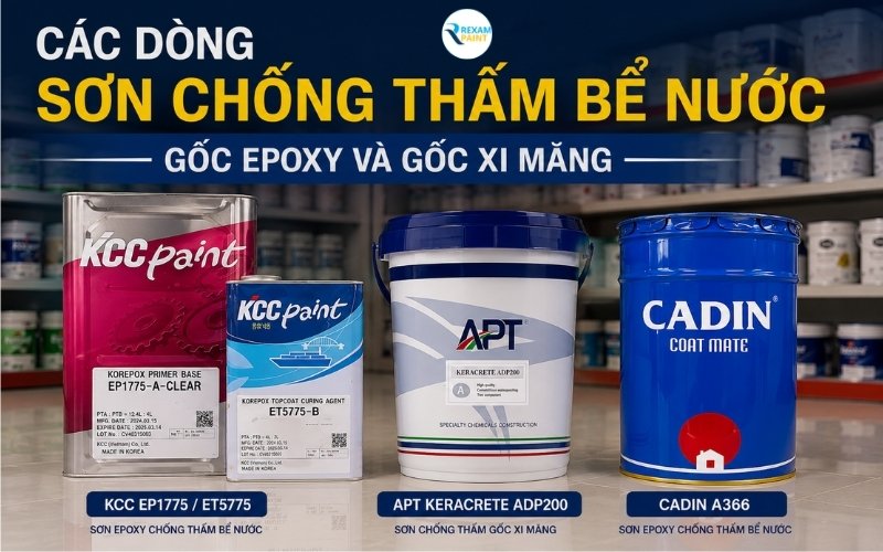 Các dòng sơn chống thấm bể nước gốc epoxy và gốc xi măng do RexamPaint phân phối