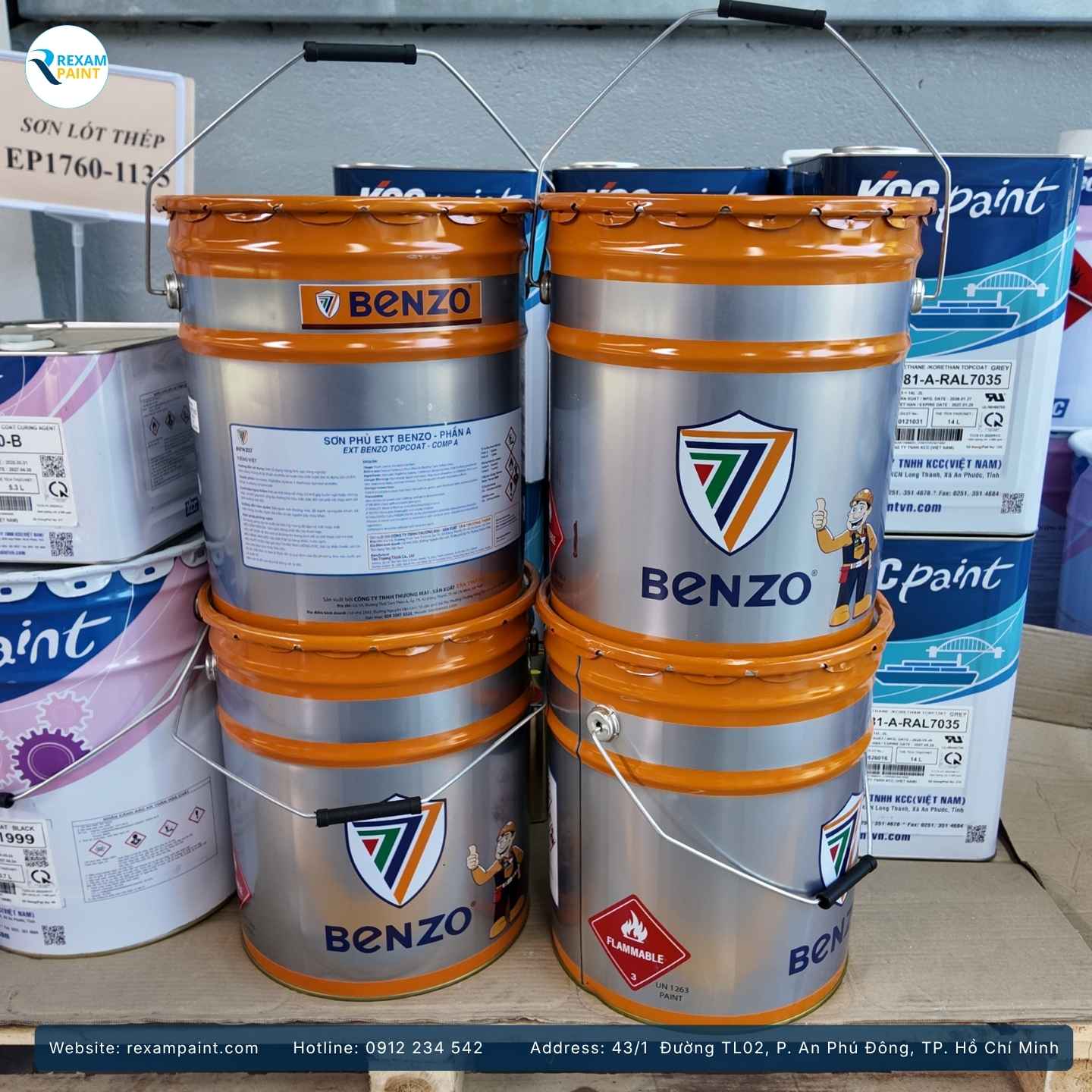 Các dòng sơn epoxy KCC, Benzo và Carboline dùng cho sàn công nghiệp và kết cấu thép