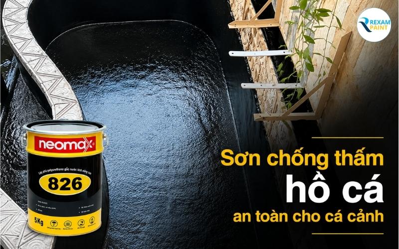 Hồ cá koi hoàn thiện với lớp sơn chống thấm hồ cá an toàn cho cá cảnh