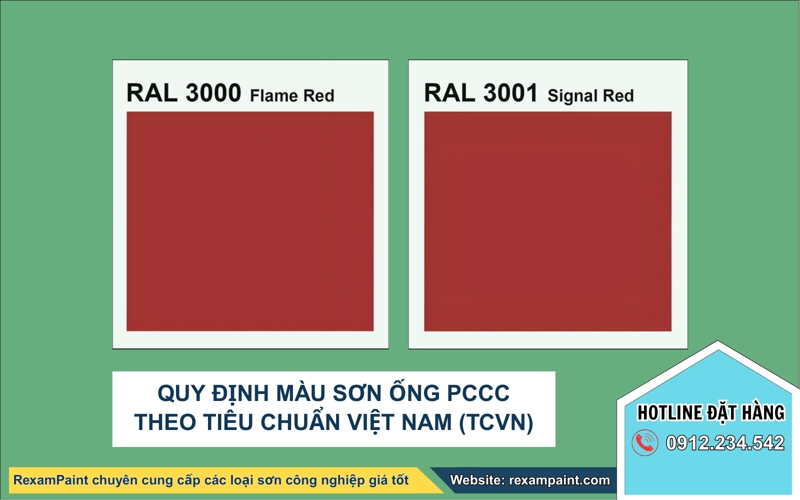 quy định màu sơn ống pccc