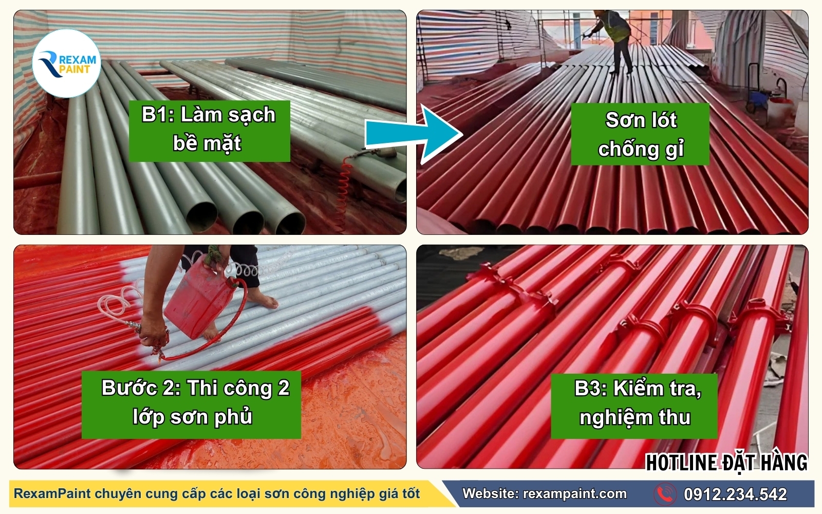 quy trình sơn ống chữa cháy rexampaint