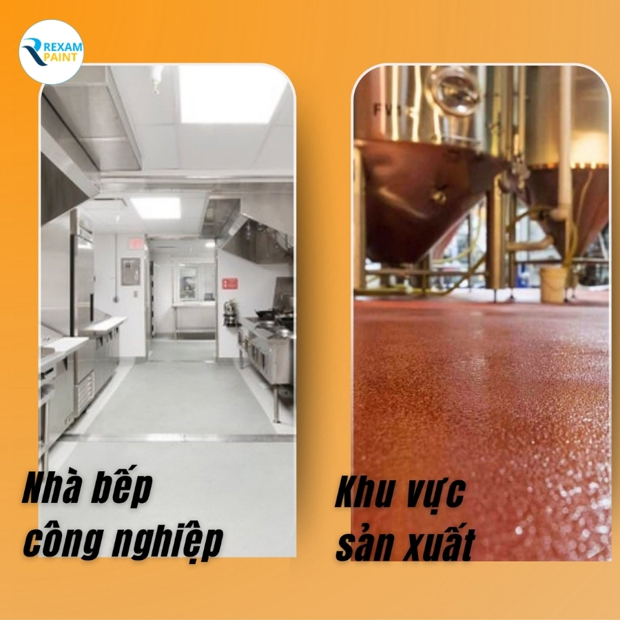 So sánh sàn epoxy bóng phẳng và sàn epoxy nhám chống trượt cạnh nhau