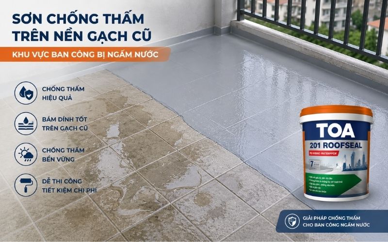 Sơn chống thấm trên nền gạch theo gốc epoxy polyurethane và xi măng