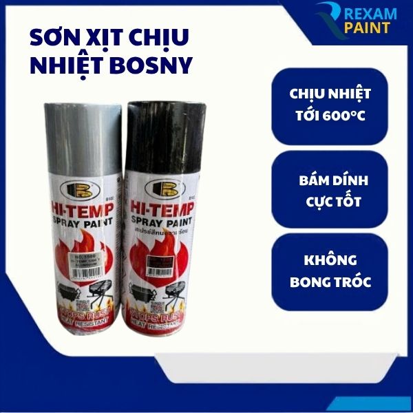 sơn xịt chịu nhiệt Bosny No.1200