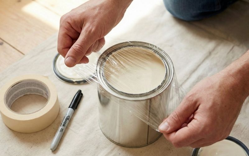 Thùng sơn epoxy đã pha bị đông cứng do dùng không hết
