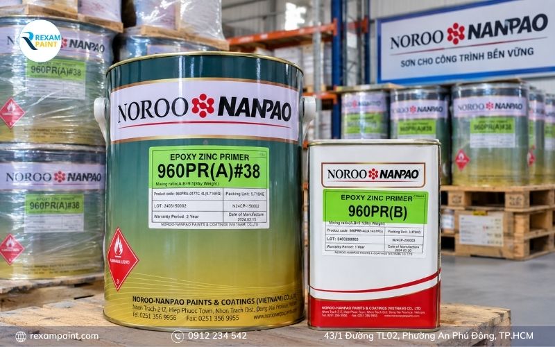 Thùng sơn epoxy Nanpao chính hãng đặt tại kho phân phối